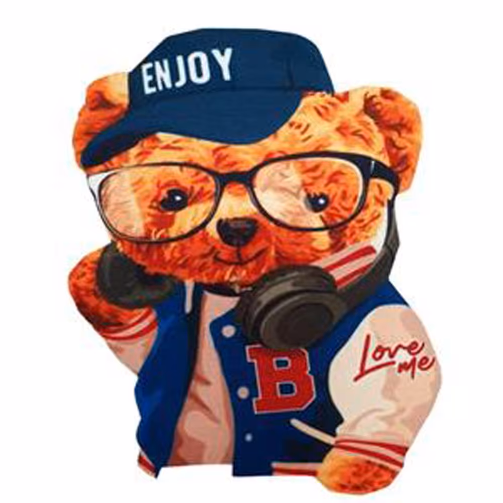 استیکر پارچه و لباس مدل حرارتی طرح خرس عینکی اسپرت