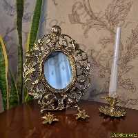 آینه رومیزی و دیواری برنجی برنزی مدل توسکا 