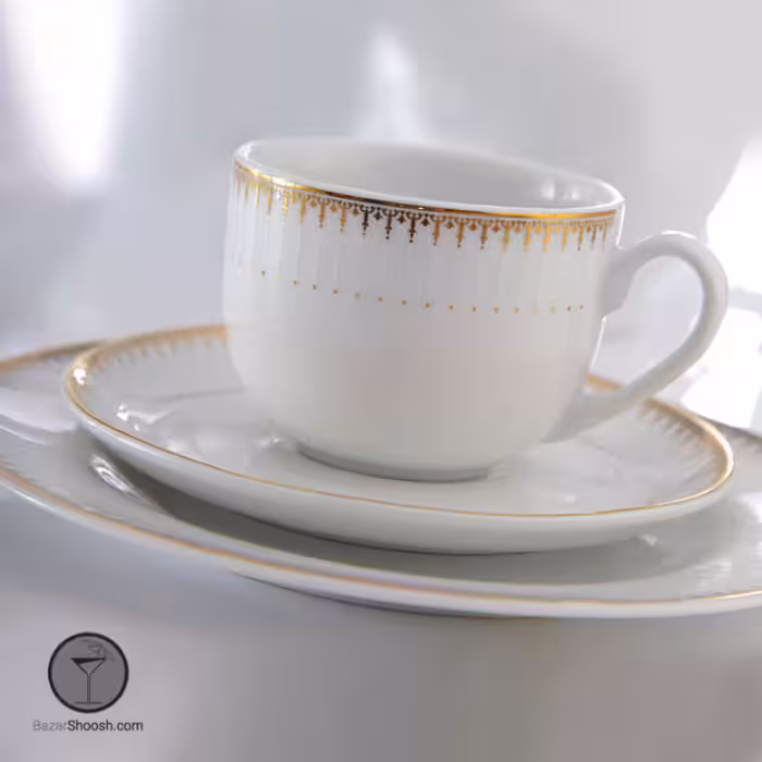 سرویس چای خوری چینی زرین 17 پارچه سری ایتالیا اف مدل سپیدار درجه عالی