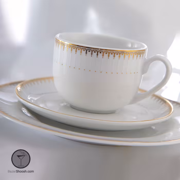 سرویس چای خوری چینی زرین 17 پارچه سری ایتالیا اف مدل سپیدار درجه عالی