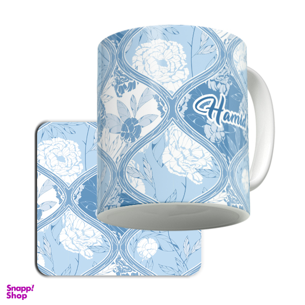 ماگ لاژید مدل اسم حمید کد BLBTK به همراه زیرلیوانی