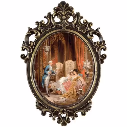 تابلو آینه ای پلی رزین مدل THE CAVALIER IN THE SALON کد PH-70016