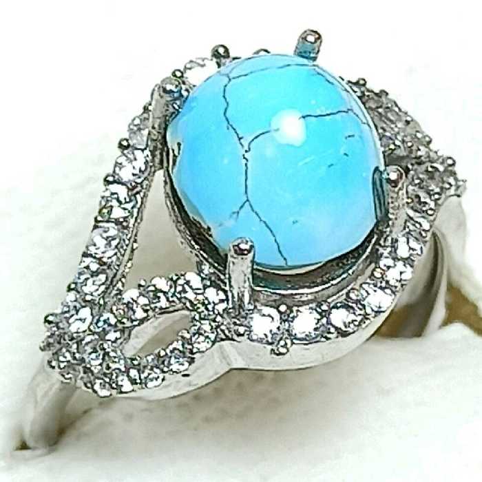  انگشتر نقره زنانه همراه با فیروزه نیشابوری 31