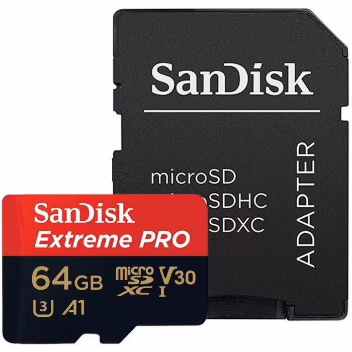 کارت حافظه سن دیسک مدل اکستریم پرو وی 30 ای وان با ظرفیت 64 گیگابایت همراه با آداپتور
