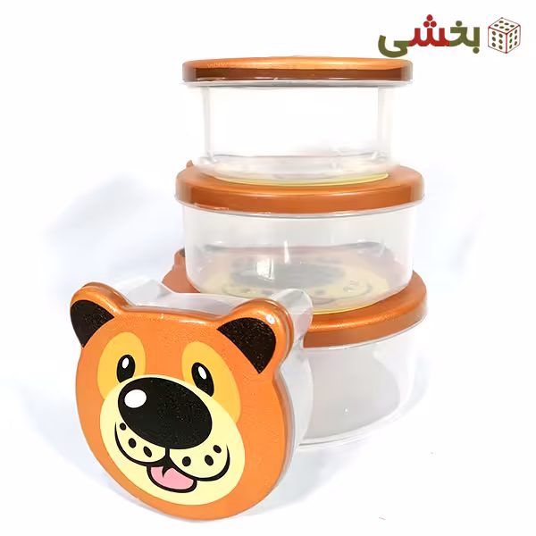 ظرف نگهدارنده 4 تکه مایکروفری طرح حیوانات