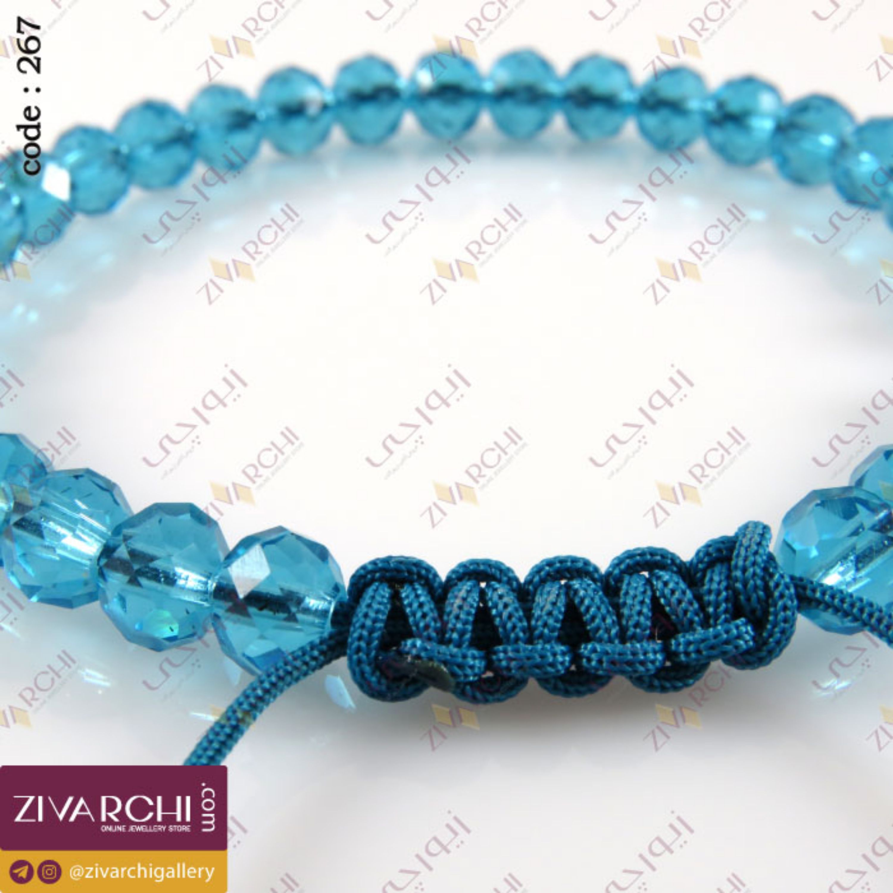 دستبند مهره ای کریستالی (ریز) 267