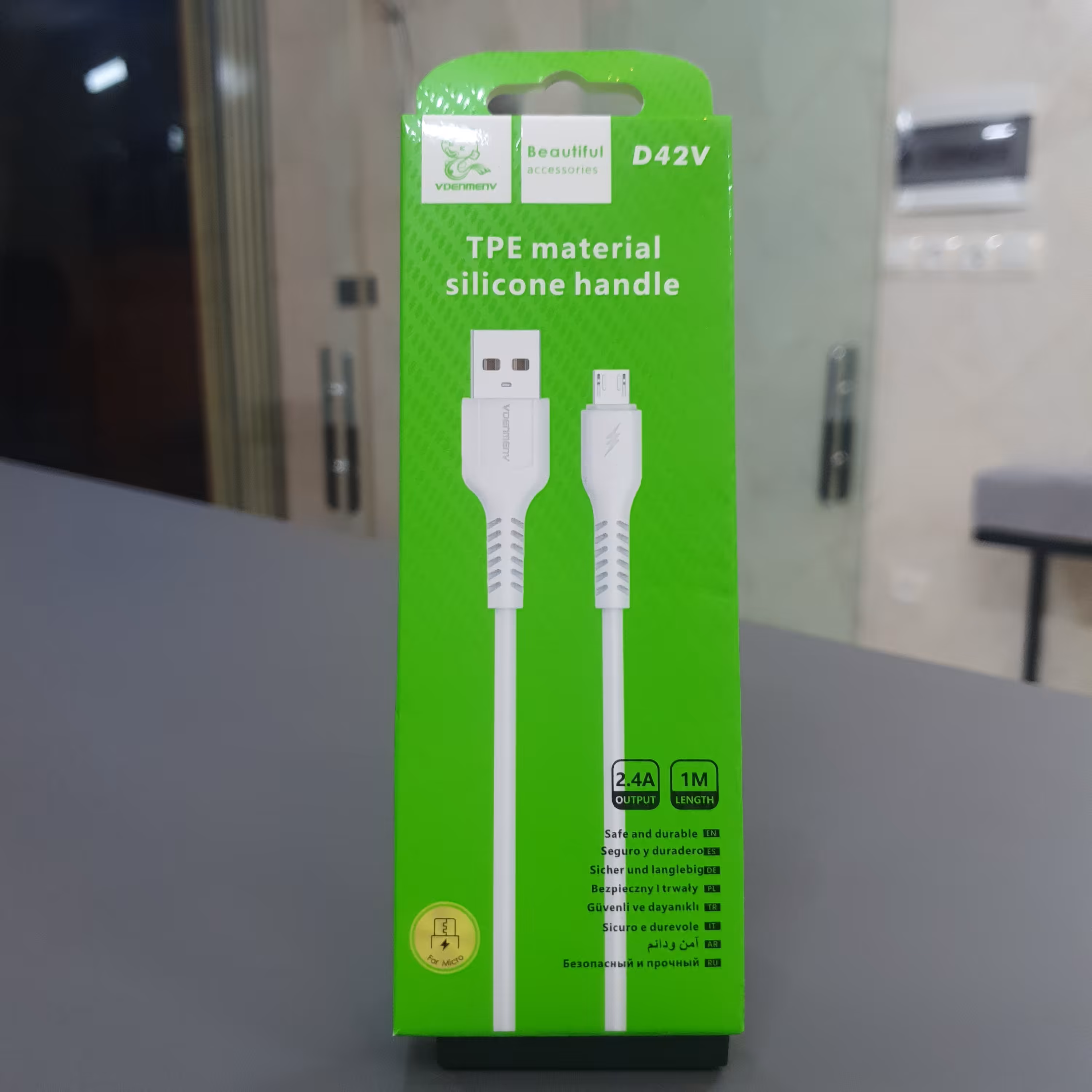 کابل تبدیل USB به microUSB  برند دن من مدل D42V طول 1 متر