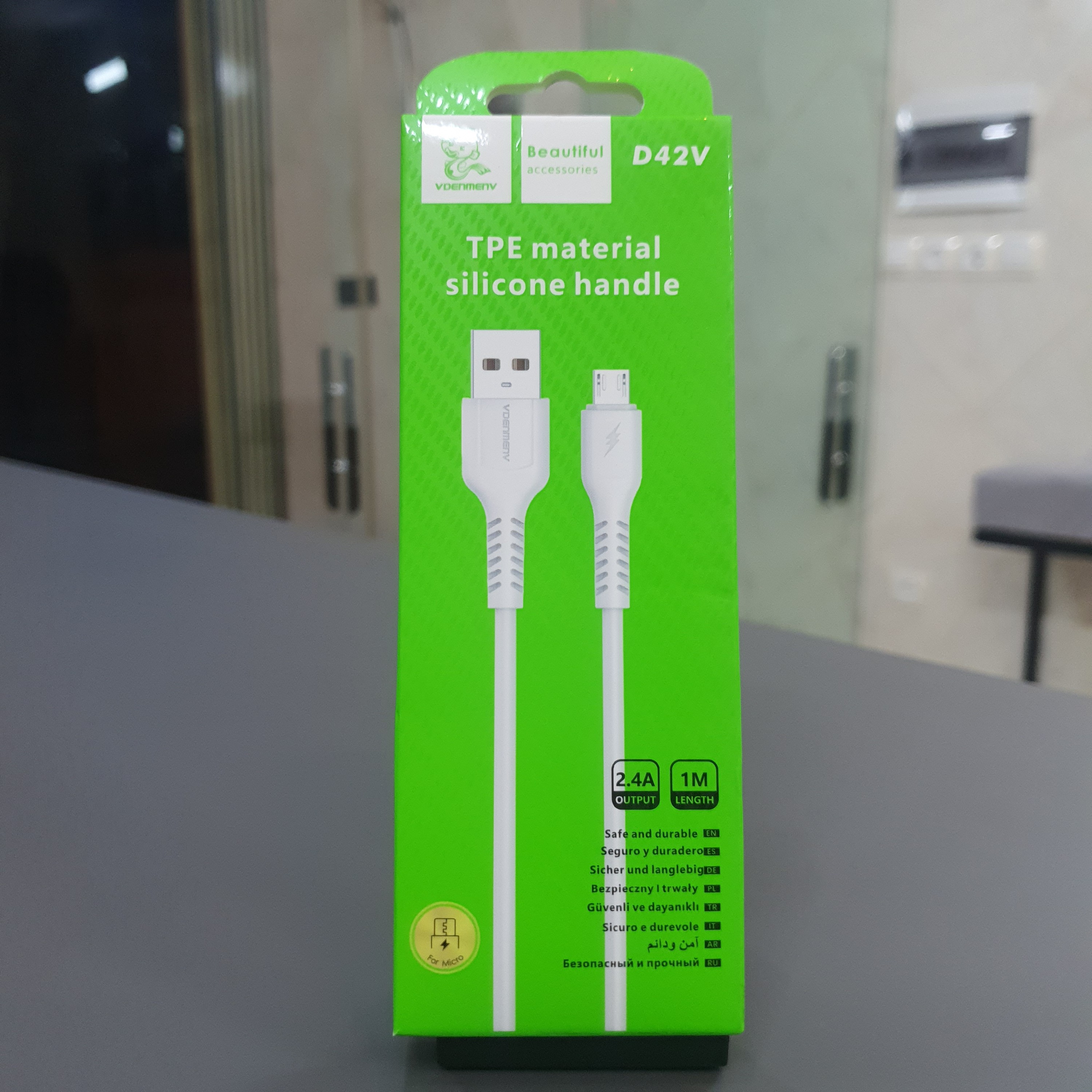 کابل تبدیل USB به microUSB  برند دن من مدل D42V طول 1 متر