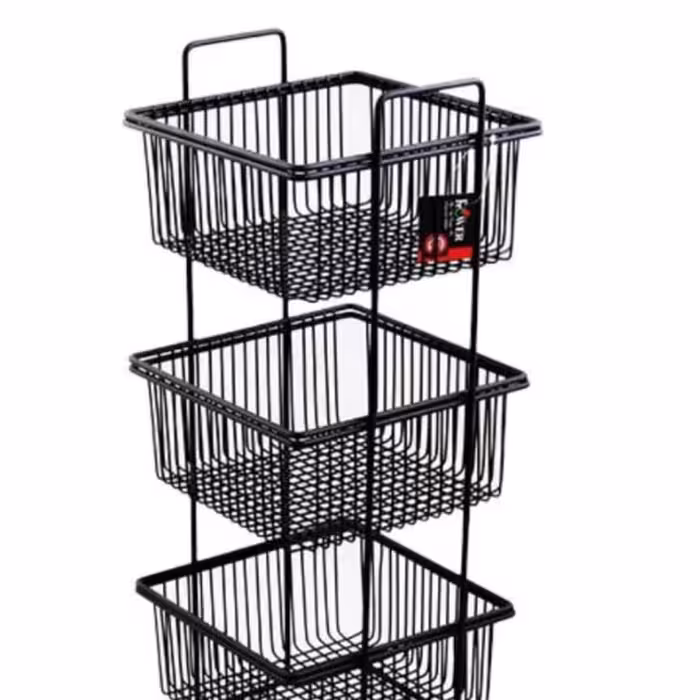 جاپیازی سه طبقه مربع فلزی مشکی