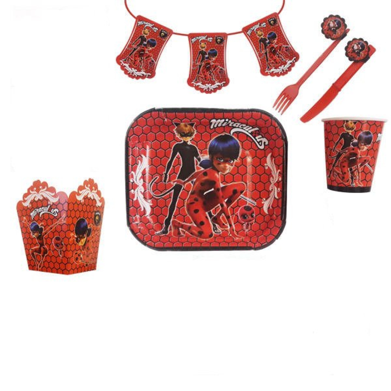 مجموعه 55 عددی تم طرح دختر کفشدوزکی مدل MC