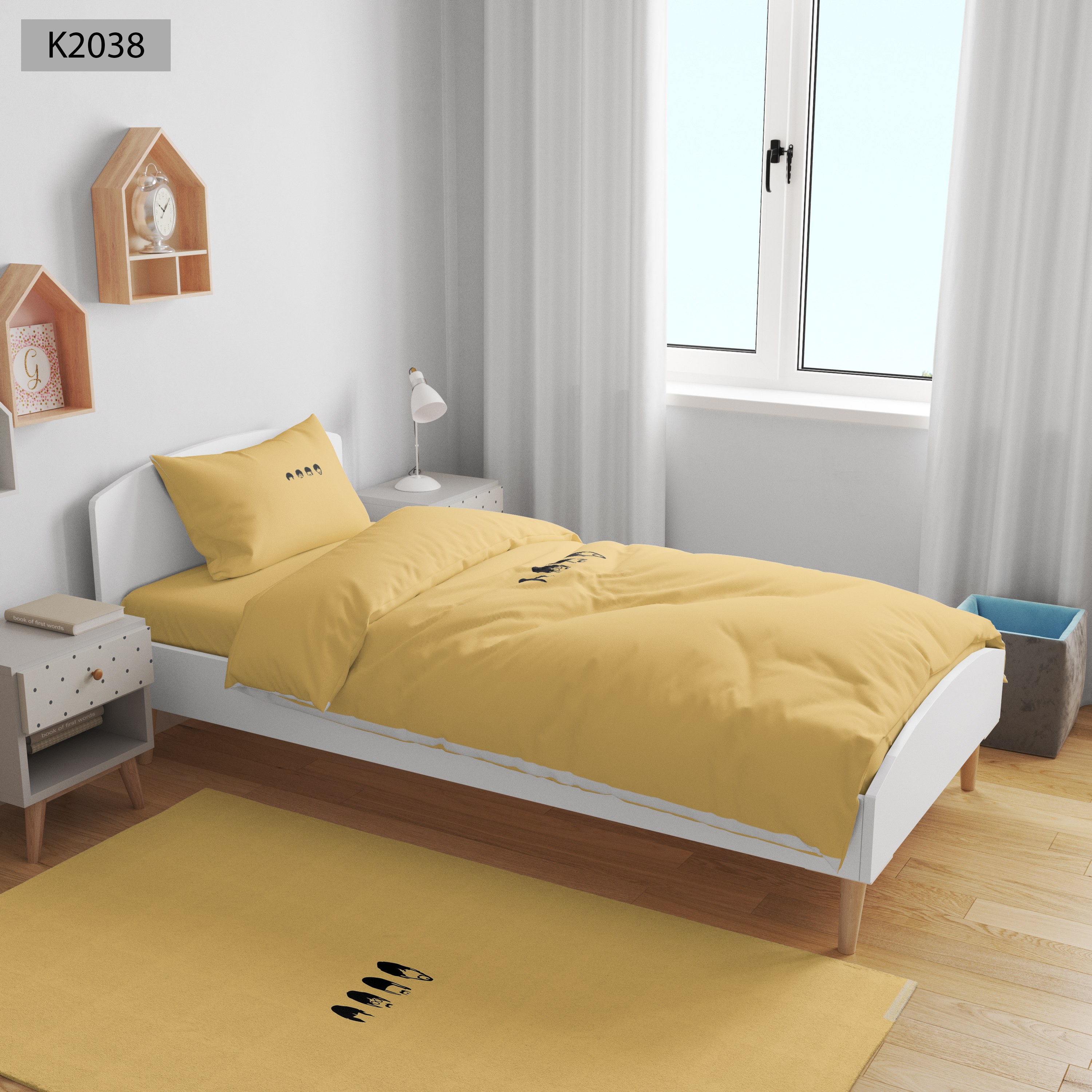 ست رو تختی چاپی 4 تیکه کالیفرنیا یک نفره   کد2038