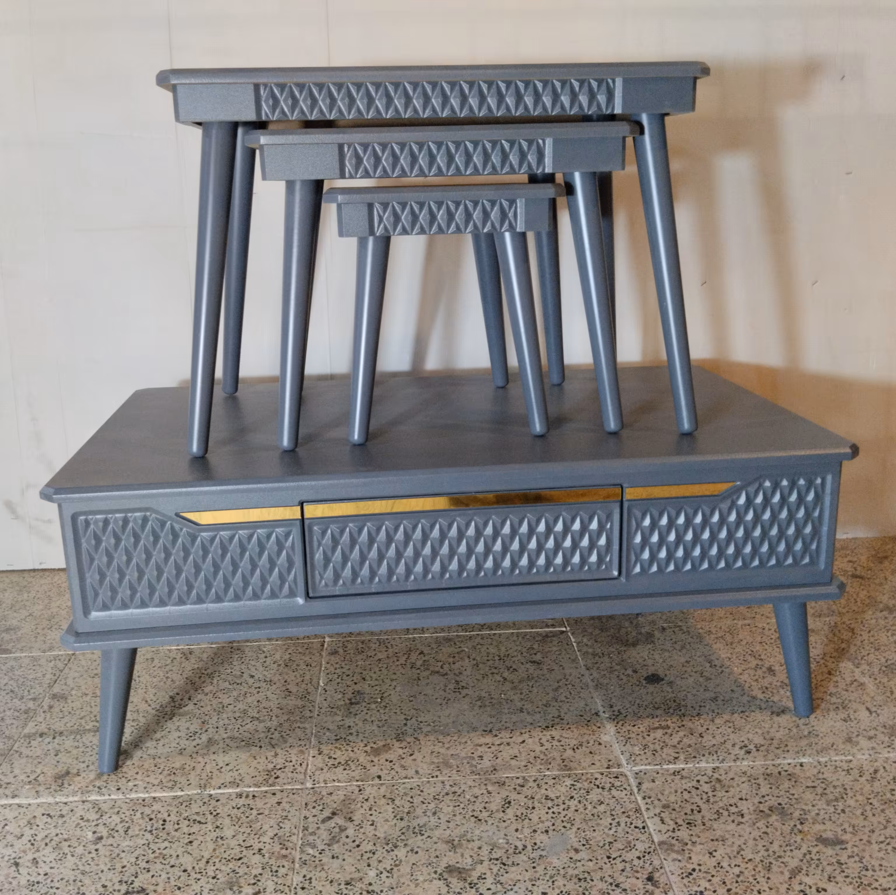 میز جلو مبلی و میز عسلی مدل الیس کد 03 مجموعه 4 عددی