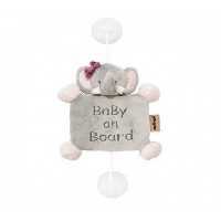 آویز هشدار کودک در ماشین فیل طوسی ناتو Nattou Baby on board Adele the elephant