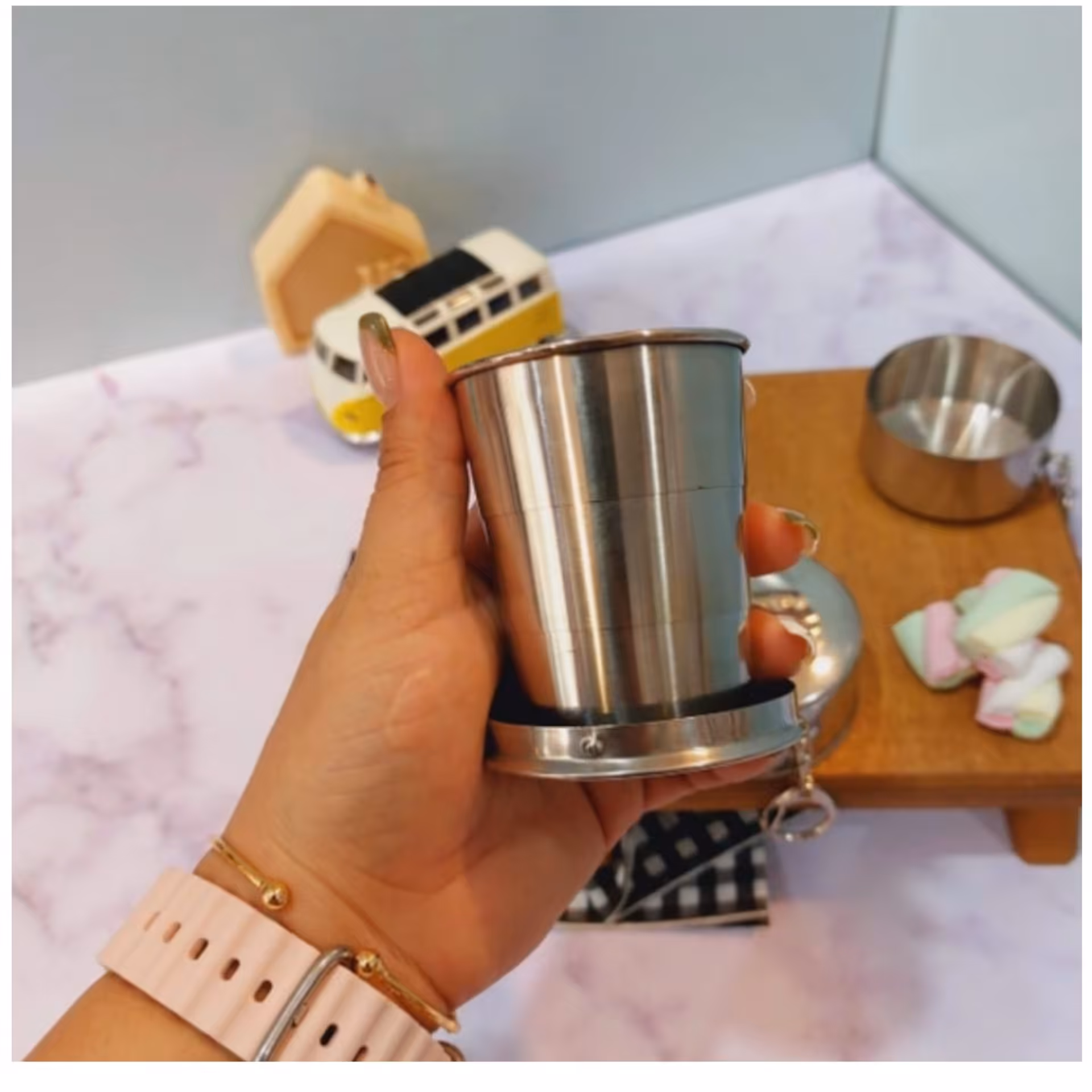 لیوان تاشو استیل