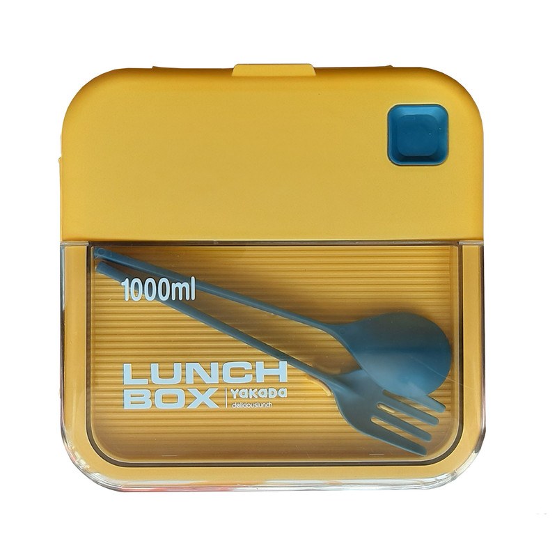 ظرف نگه دارنده غذا مدل لانچ باکس همراه با قاشق و چنگال مناسب کودکان و بزرگسالان 