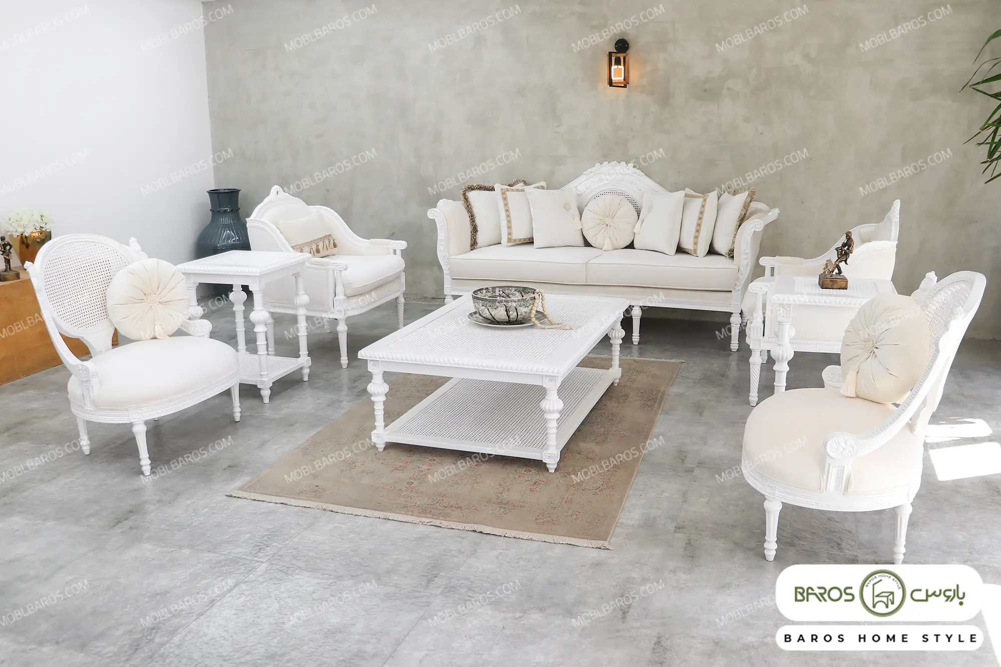 ست مبلمان کاجی مصری کد 15