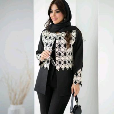 مانتو مجلسی کرپ مدل مازراتی خرجکار قلاب بافی