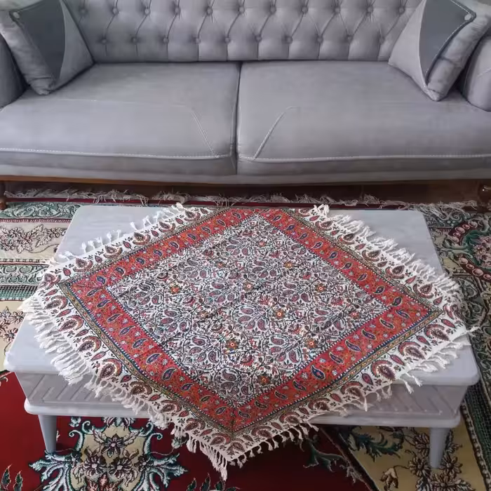 سفره قلمکاراصفهان ابعاد80در80 طرح صادراتی قابل شستشو