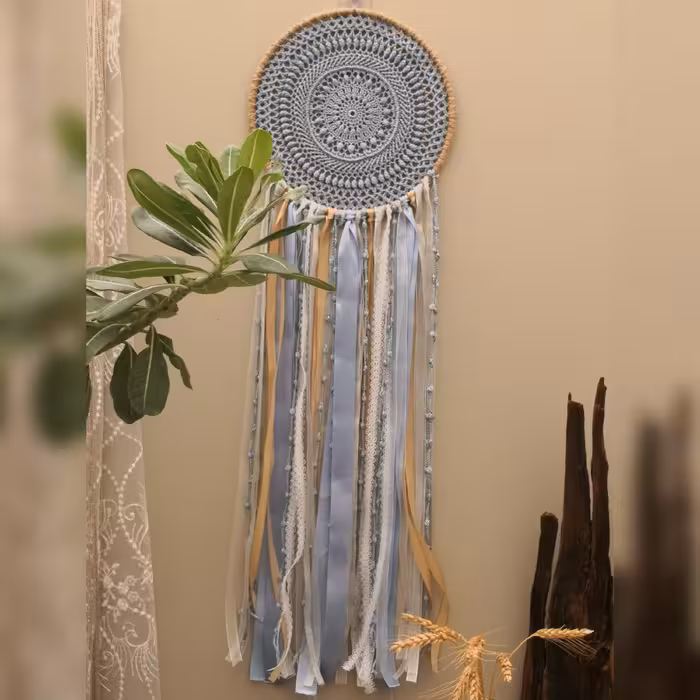 دریم کچر دیوارکوب ماندالابافی dream. 4rt در رنگ نقرآبی سایز 25cm