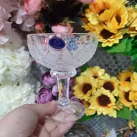 بستنی خوری آنجلیکا،جنس  کریستال ،برند مجستی ،پایه دار،پک 6 عددی