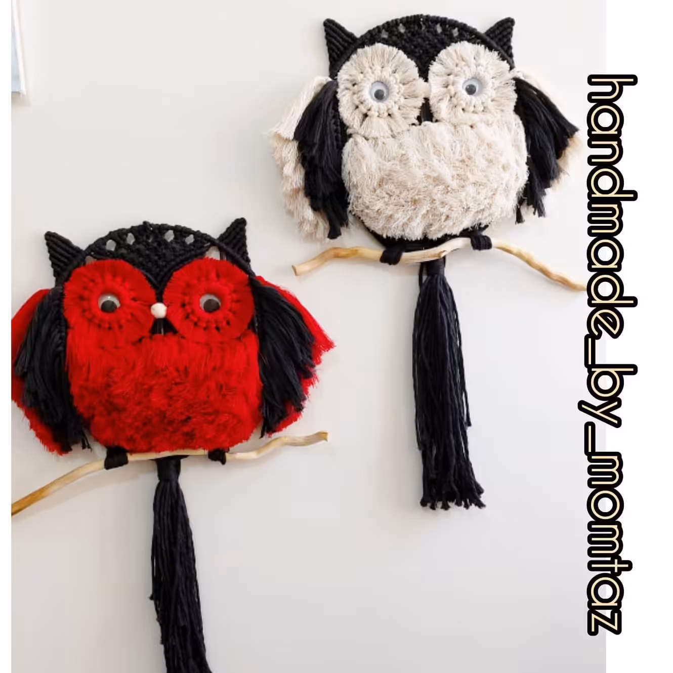 جغد مکرومه، نیم کیلو ، مشکی و شیری ، مشکی و سفید، مشکی و قرمز با هر رنگی قابل سفارش میباشد