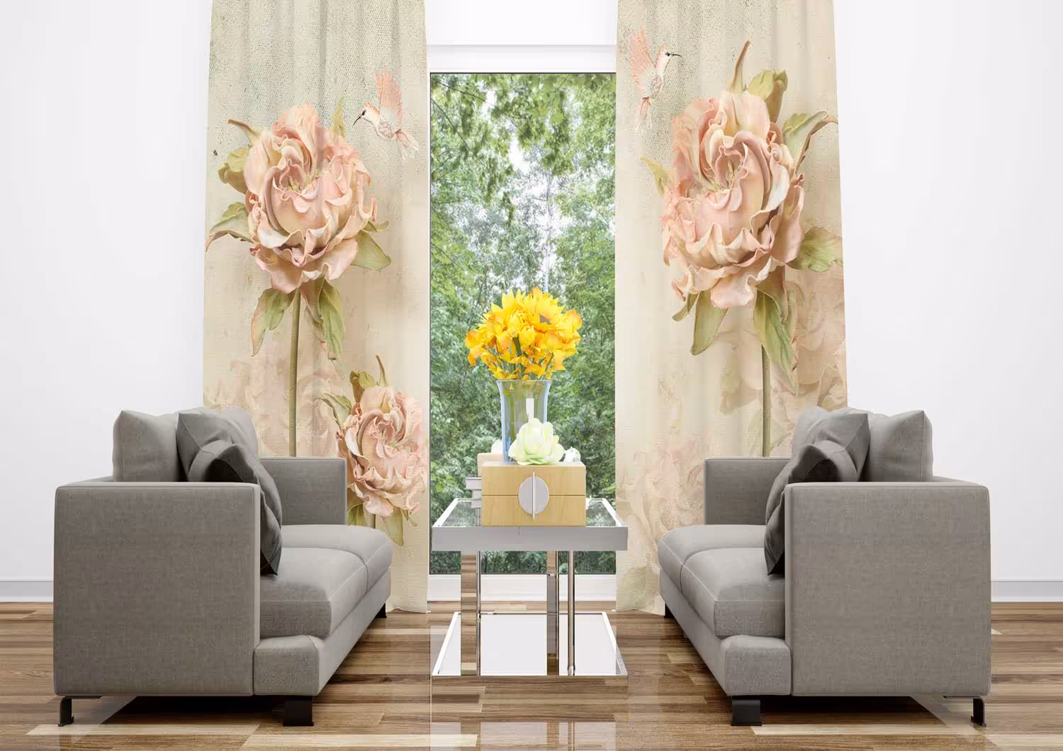 پرده تصویری طرح نقاشی گل