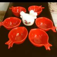 ظرف های سفالینه طرح انار سایز بزرگ و کوچک