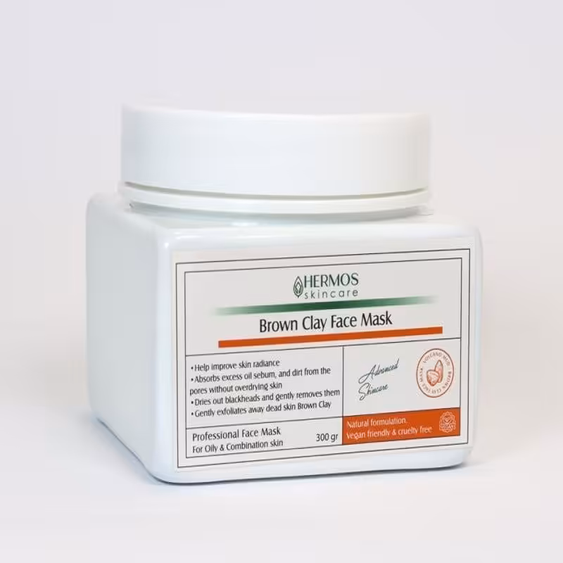 ماسک خاک رس قهوه ای هرموس 300 گرم  Hermos brown clay