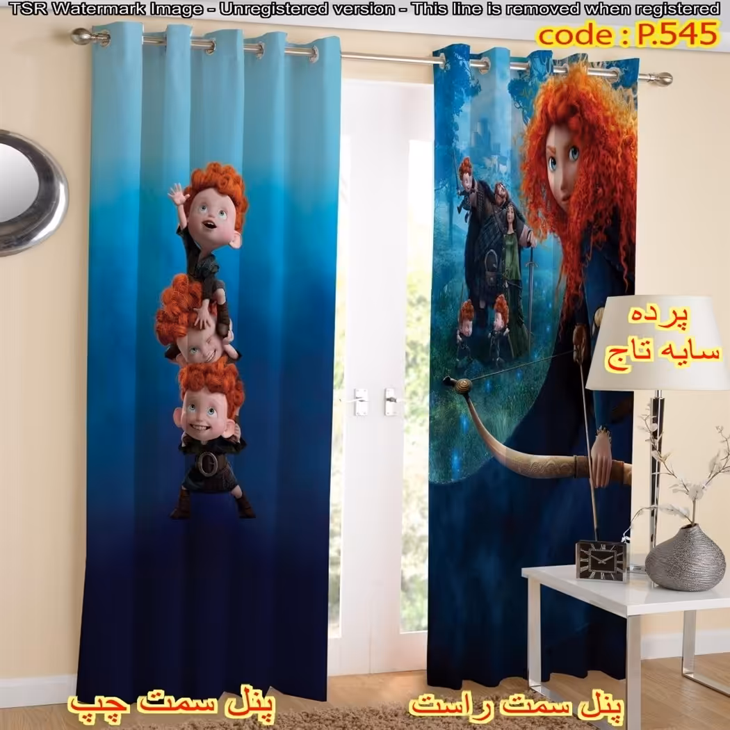 پرده هازان چاپی کد 545 هر پنل عرض 140 ارتفاع 290