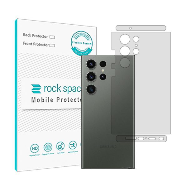 گلس محافظ پشت گوشی سامسونگ S23 Ultra مدل نانو هیدروژل شفاف برند راک اسپیس سایز M کد 25745