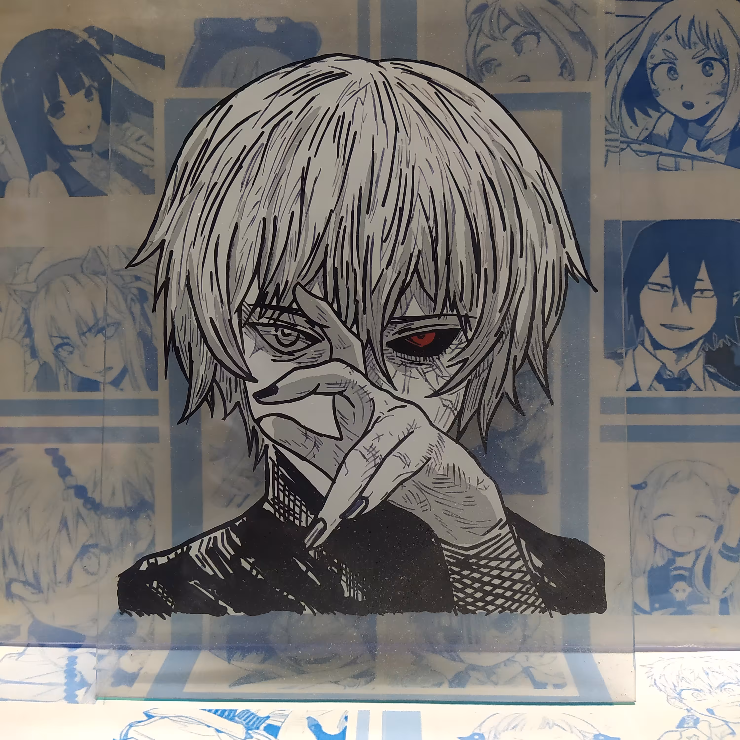 نقاشی شیشه ای انیمه مدل کانکی توکیو غول