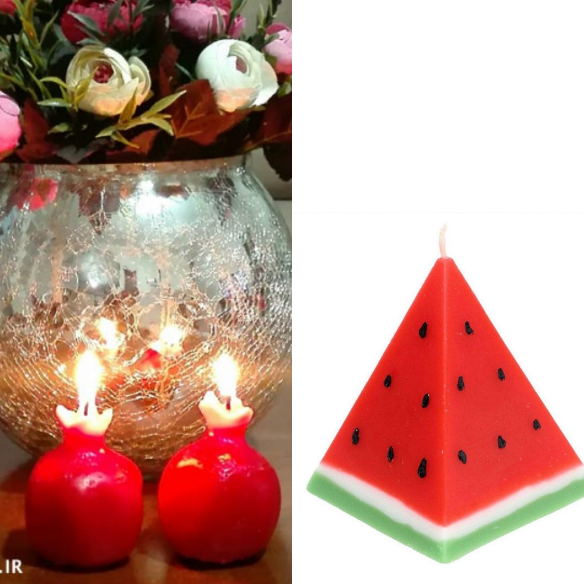 شمع یلدایی هندوانه و انار