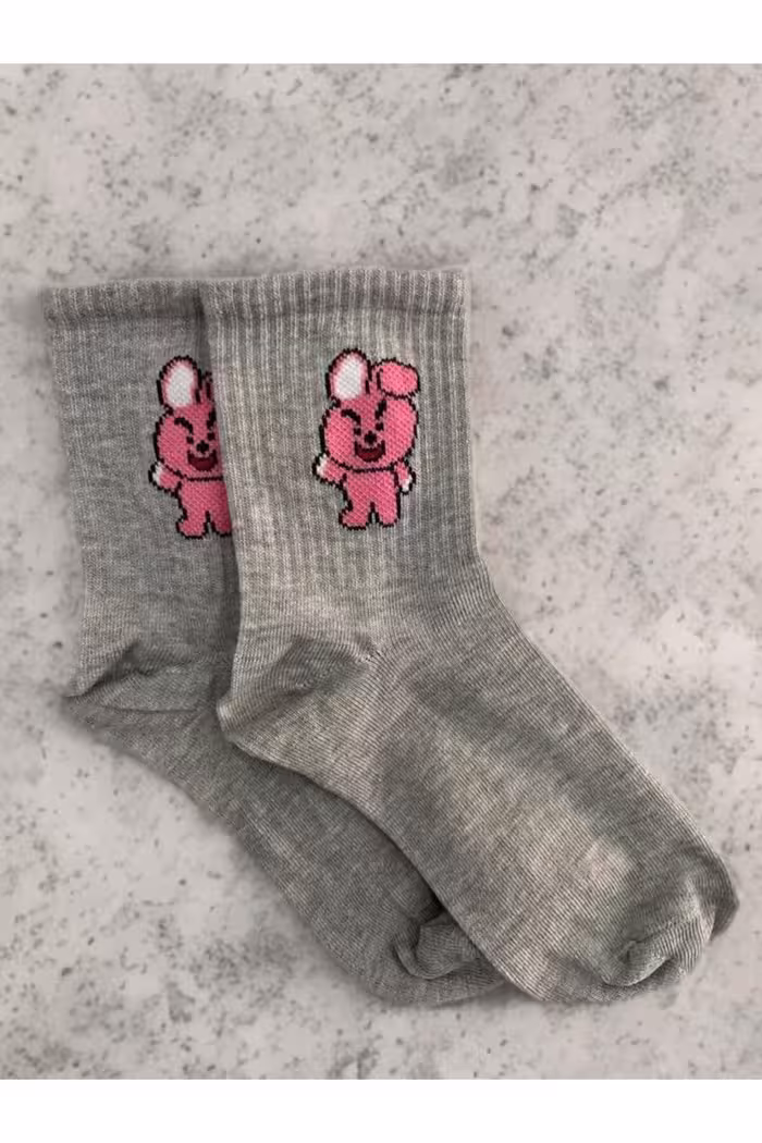 جوراب خاکستری مردانه و زنانه تنیس کالج الگوی 6 قطعه Forever