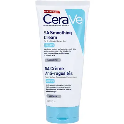 کرم مرطوب کننده و نرم کننده قوی سراوی Cerave مدل SA Smoothing cream حاوی 10% اوره حجم 177 میل | پوست خشک و زبر و برامده
