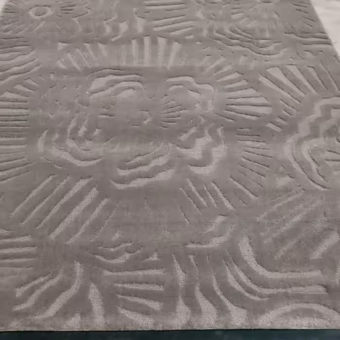 فرش پاتریس  فرش گلیم مدرن 400شانه طرح گلبانگ طوسی   سایز 6متری