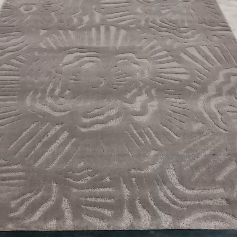 فرش پاتریس  فرش گلیم مدرن 400شانه طرح گلبانگ طوسی   سایز 6متری