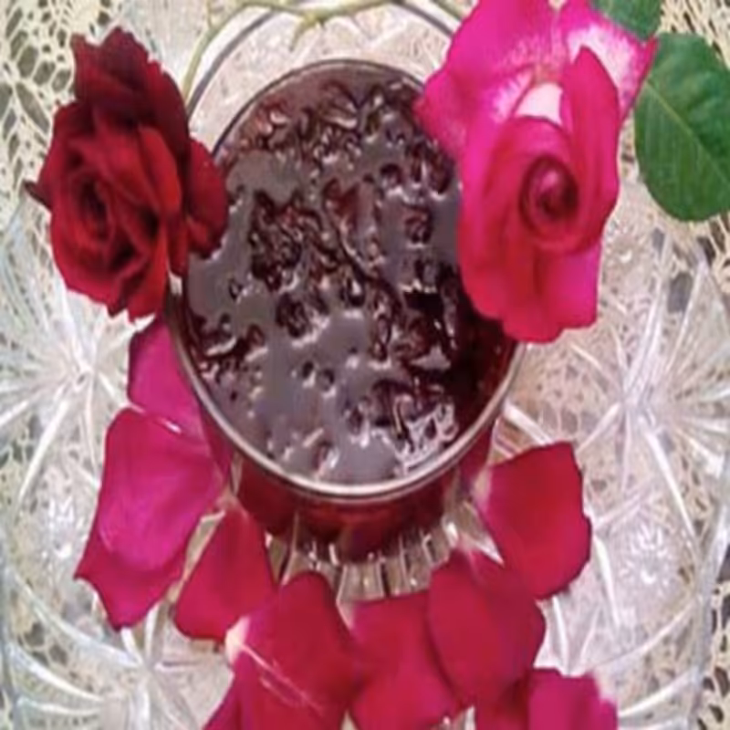 مربا گل محمدی خانگی یک کیلویی بسیار غلیظ و خوشمزه تهیه شده از بهترین مواد اولیه 