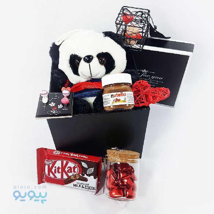 پک هدیه ولنتاین با عروسک پاندا ارتفاع 20 سانتی متر