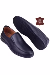 کفش های کژوال مشکی مردانه راحت ارتوپدی چرمی آشنای DETECTOR