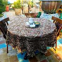 رومیزی دایره طرح عالی قاپو