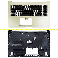 کیبرد لپ تاپ ایسوس VivoBook X580 مشکی-بژ با قاب C اینترکوچک-بابک لایت-بدون فریم با کلید پاور