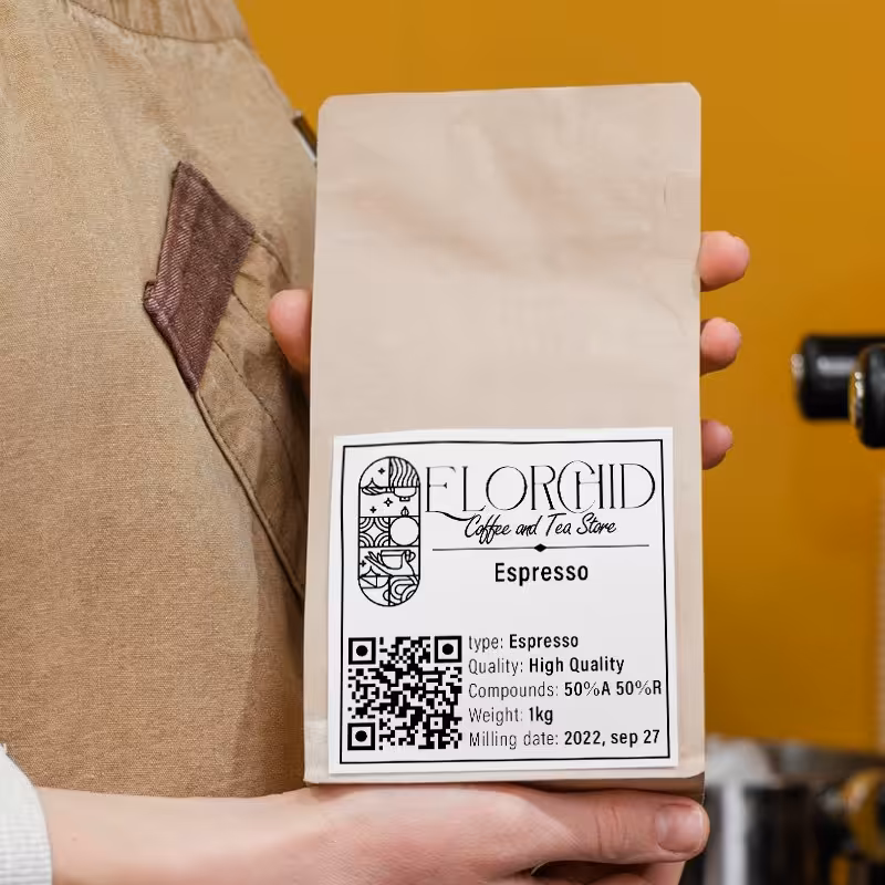 قهوه اسپرسو 50 50 عربیکا و ربوستا نیم کیلویی الورکید درجه یک 