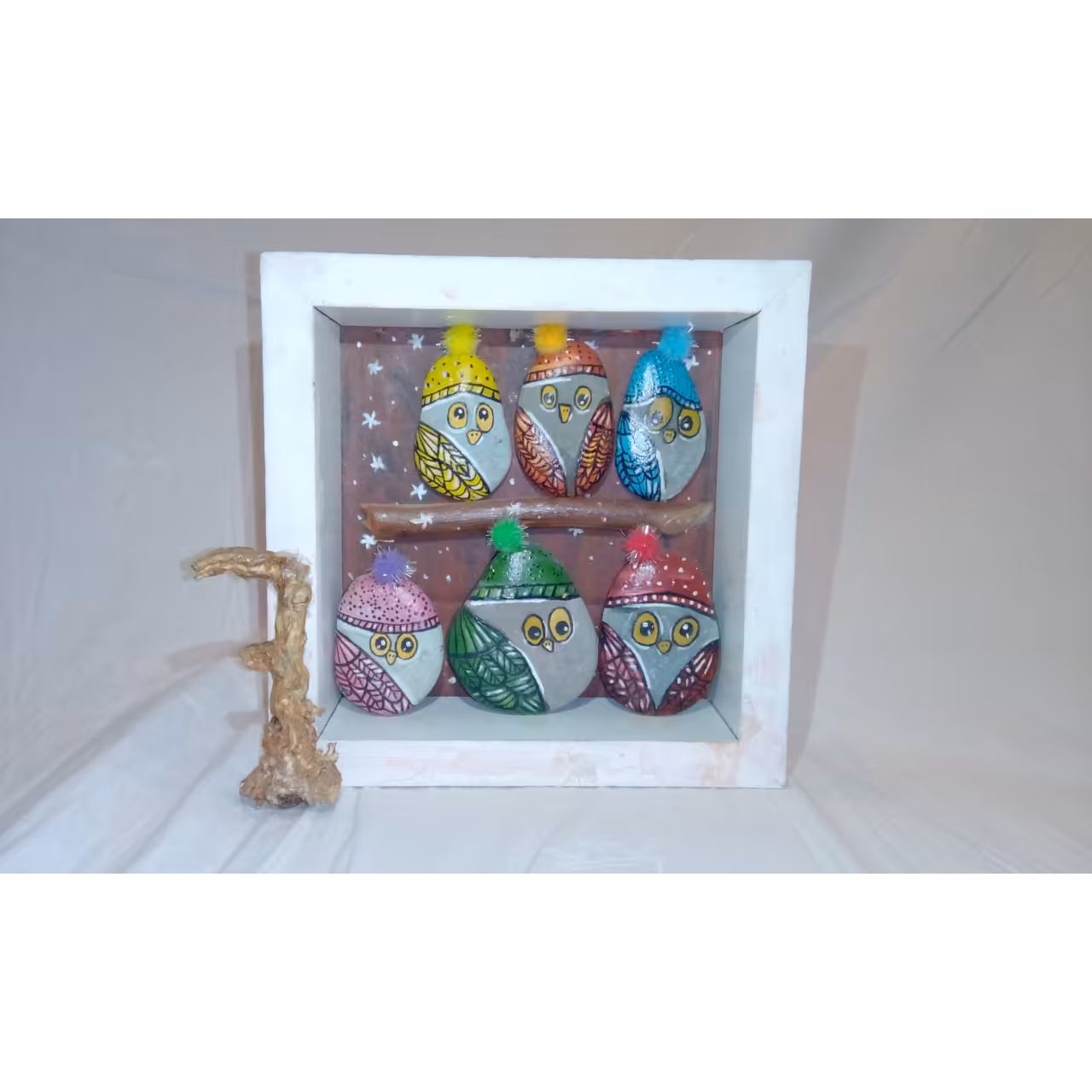 تابلو نقاشی جغد سنگي