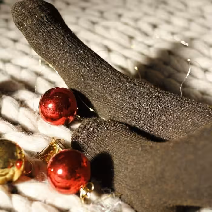 جوراب بالا زانو مدل طرح بافت شاینی قهوه ای