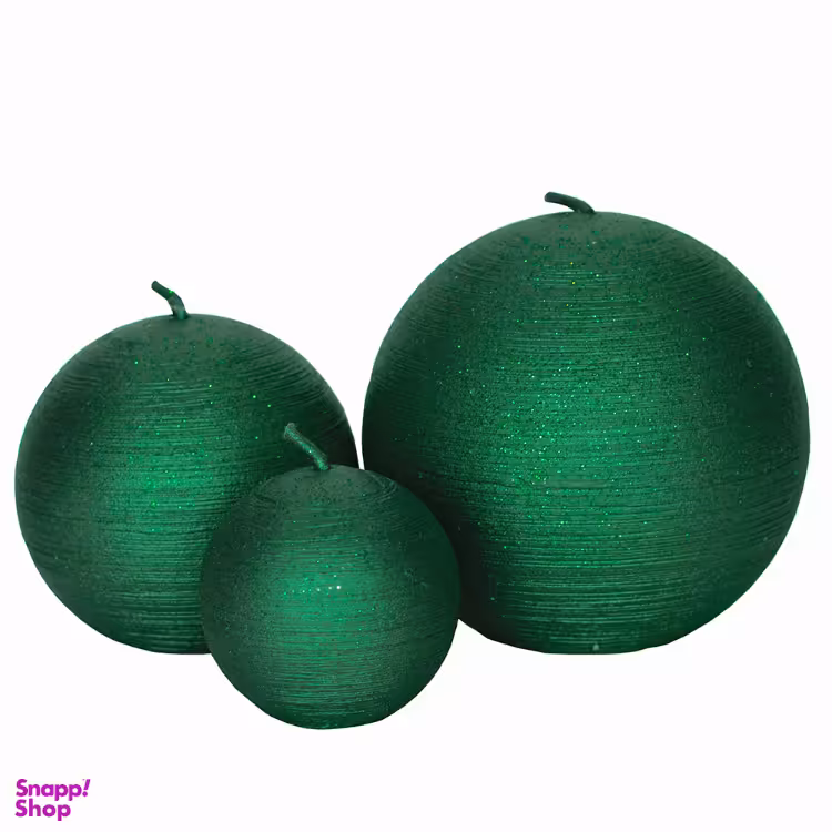 شمع مدل گرد خط دار بسته 3 عددی