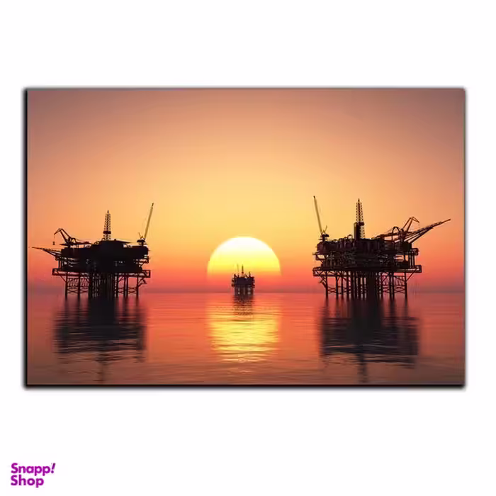 تابلو شاسی بکلیت طرح منظره غروب آفتاب سکوی نفتی مدل SH-S1203