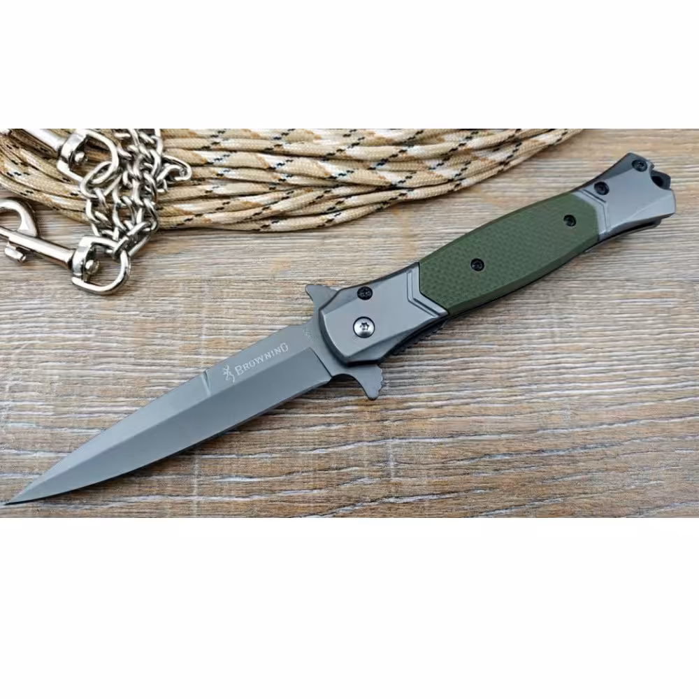 چاقوی خارجی برونینگ گادفادر مدل FA52 دسته  سبز