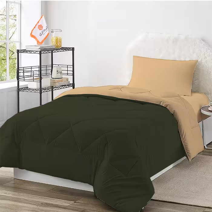 سرویس روتختی چیداری مدل دورو  یک نفره  رنگ کرم یشمی عرض 90