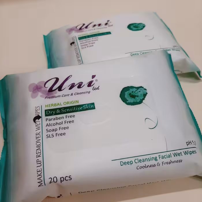دستمال مرطوب آرایشی یونی لِد-پوست خشک و حساس- 20 برگی