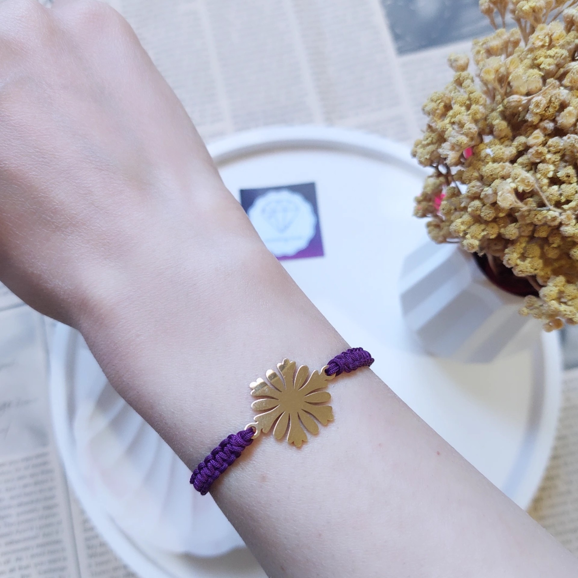 دستبند با پلاک رنگ ثابت